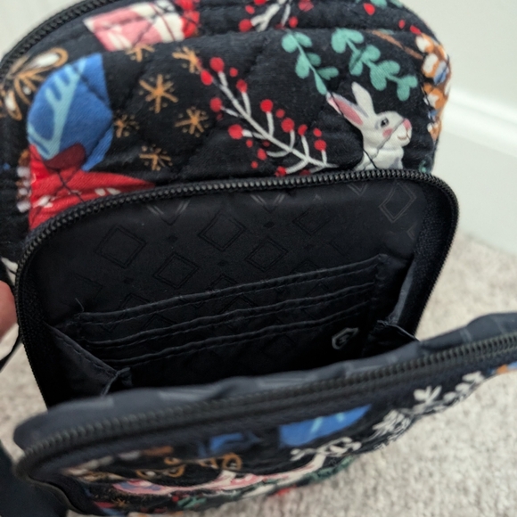 Vera Bradley Cell Phone Crossbody in Winter Forest with cute bunnies! - Picture 3 of 4
